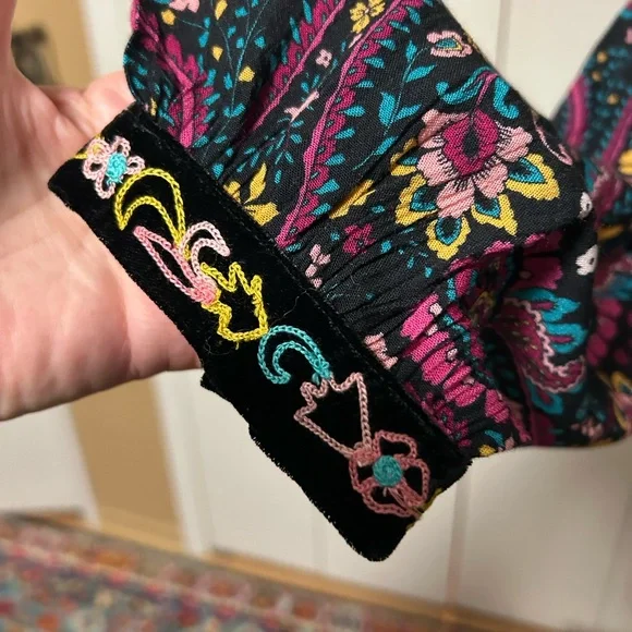 Soft Surroundings Vibrant Paisley Long Sleeve Dress - Picture 3 of 4